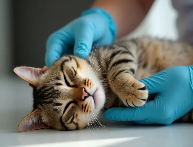 Specialist carefully handling a deceased cat with dignity in Brunswick